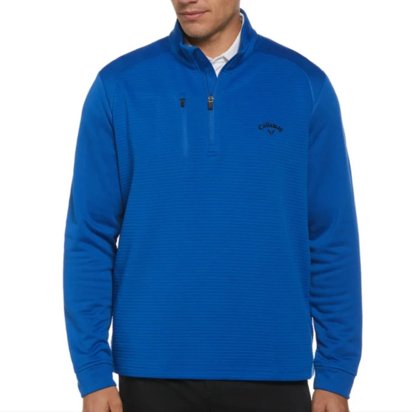 NWT Callaway Men's Textured Stripe 1/4 Zip Golf Pullover Sweater S - Picture 1 of 9